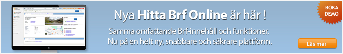 Nya Hitta Brf online - kontaktuppgifter till alla Brf:er